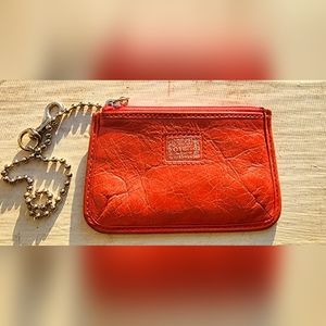 Coach Poppy Red leather 2 slot I.D. and zipper for money holder #coachpoppy